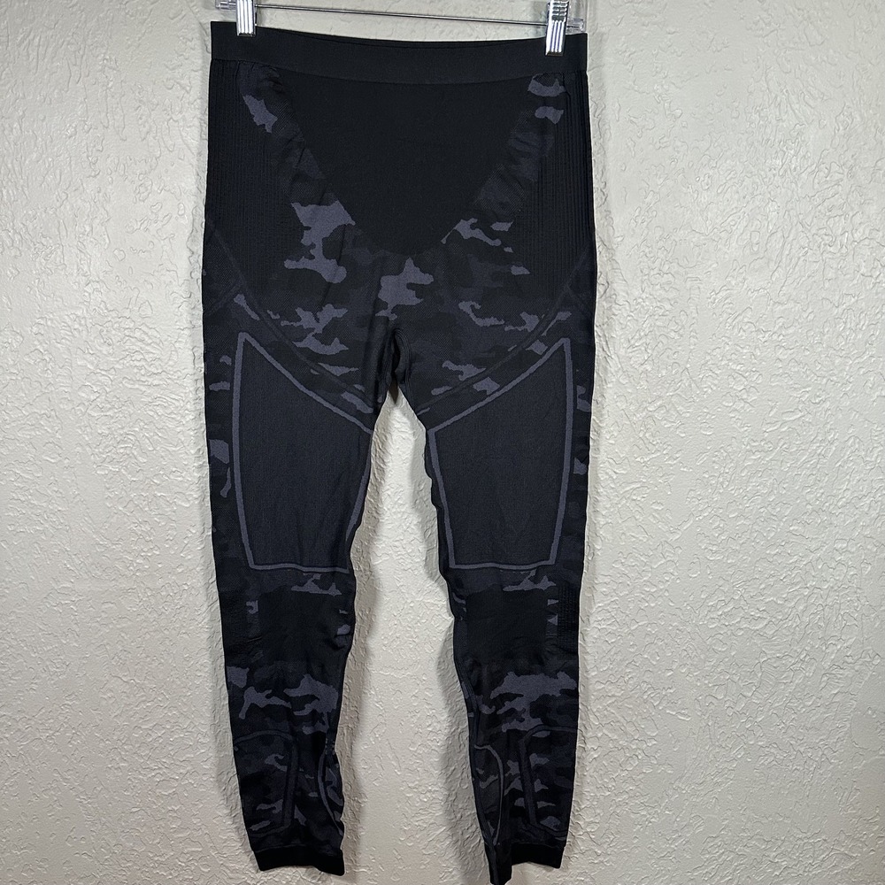Nooyme Compression Cycling Bamboo Spandex Black Gray Camo Leggings Women's XL